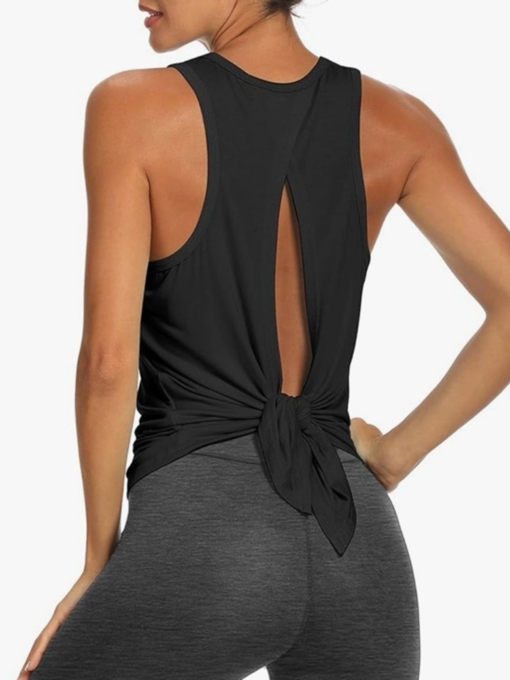 Yogalicious Overlapped Back Sleeveless Top